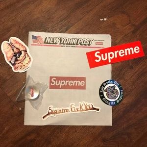 4 Supreme Stickers, 1 Ball, 1 Supreme Newspaper